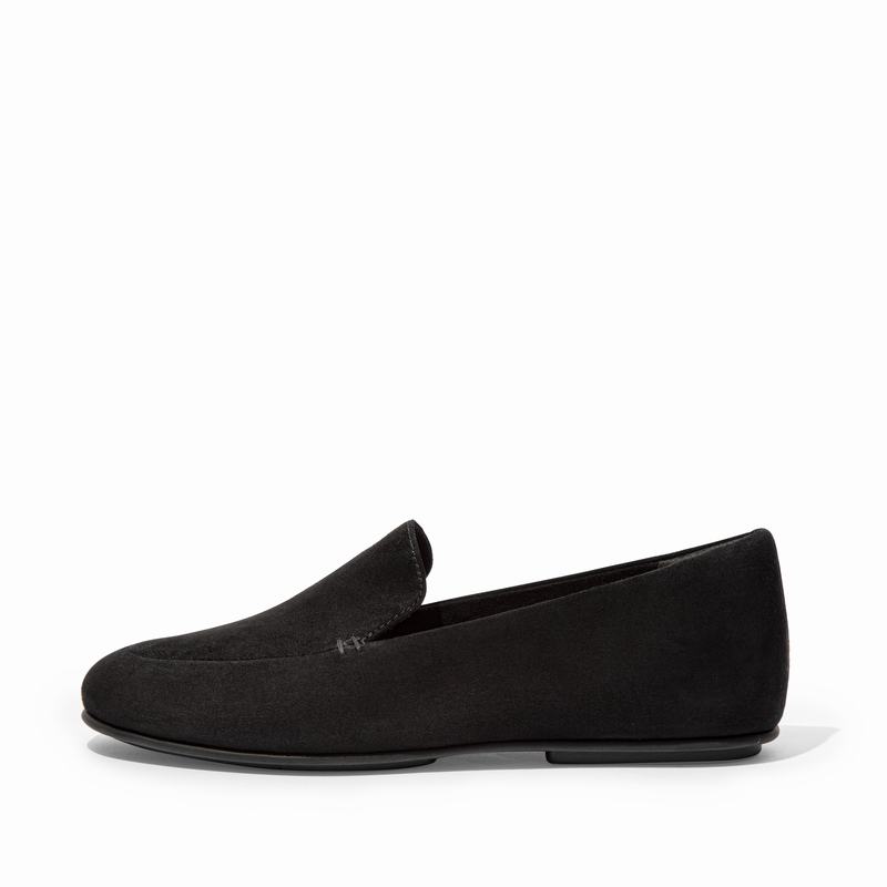 FitFlop Lena Suede Schwarz - FitFlop Loafers Damen Sale [WPMU-09123]